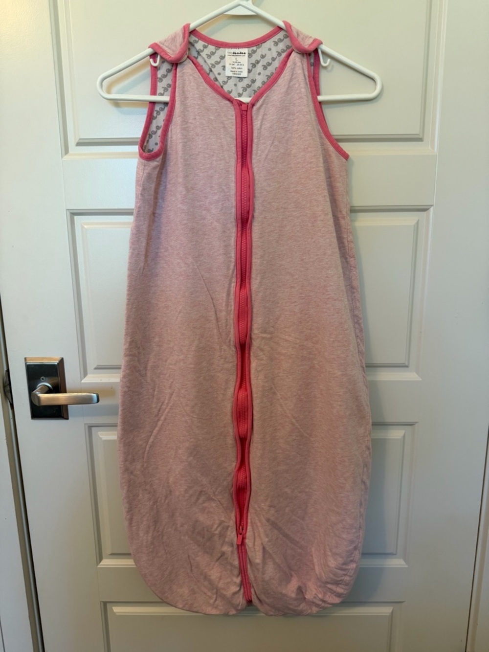 Pink & White Baby Sleep Sack (Sz L - 18M - 3Y)
